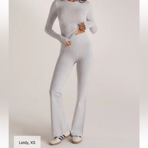 Lounge cotton blend flare leggings